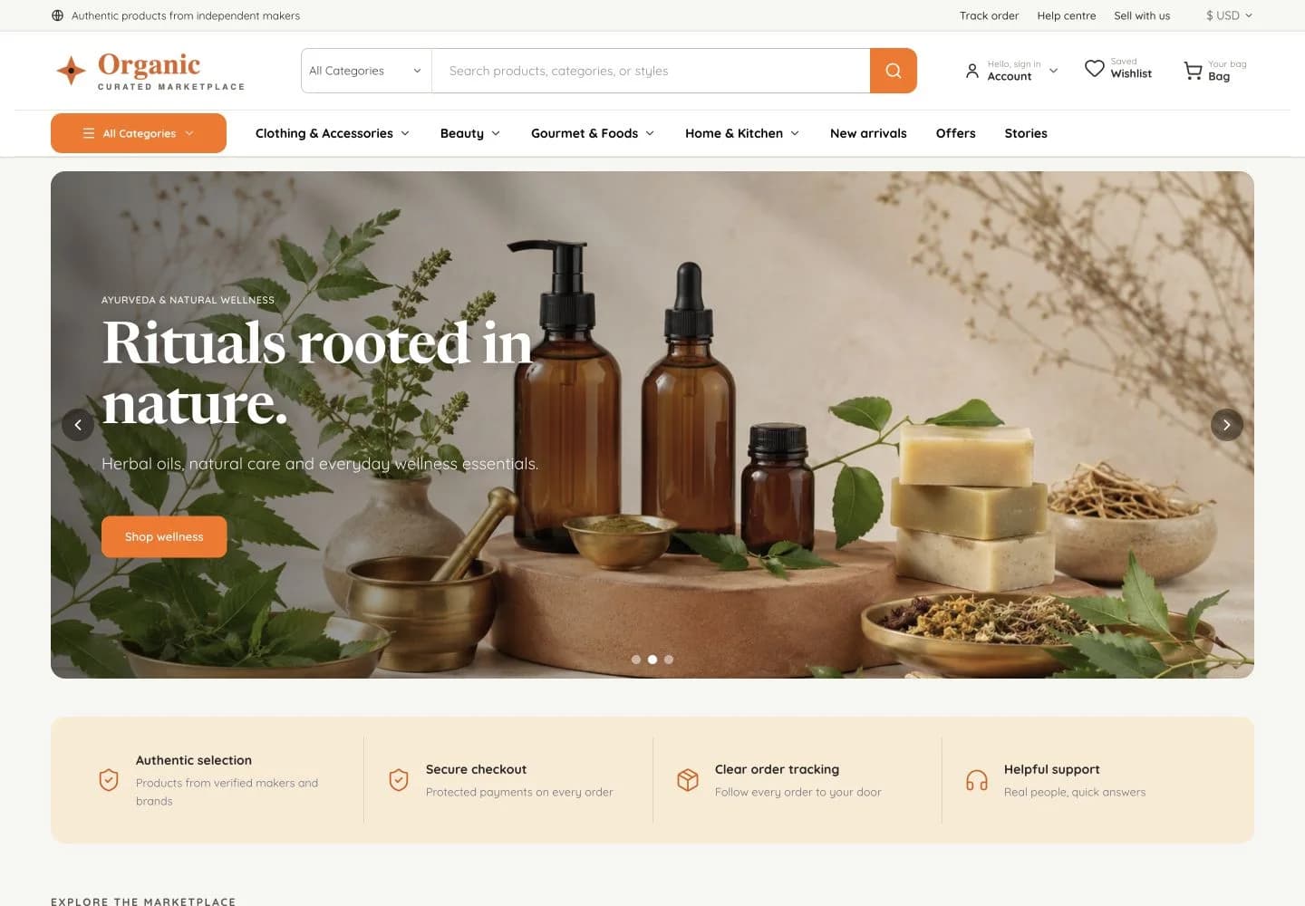 Organic demo store — Homepage screenshot