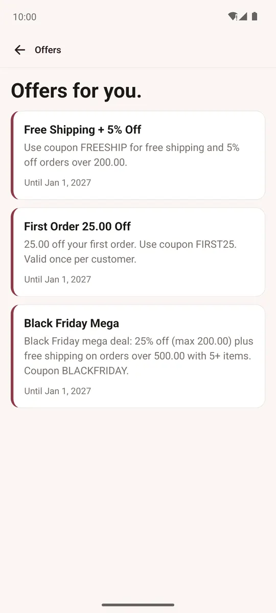 Offers for you with the store's coupon codes